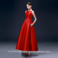 Алибаба элегантный длинный Новый конструктор Cap рукавом красный цвет вечернее платье или платье невесты LE37